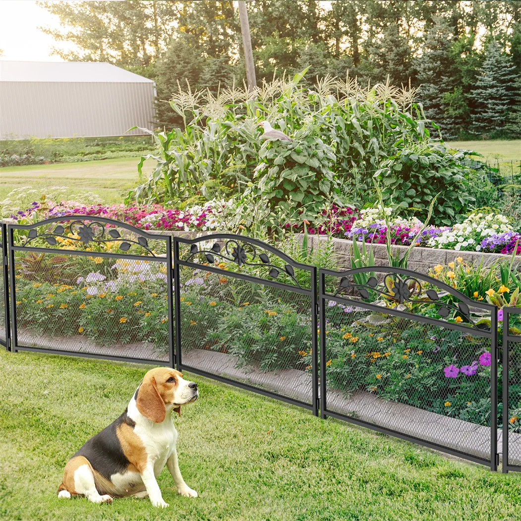 8 Panel Heavy Duty Metal Dog Playpen 190x63x80cm Foldable Fence with Gate for Small Medium Dogs
