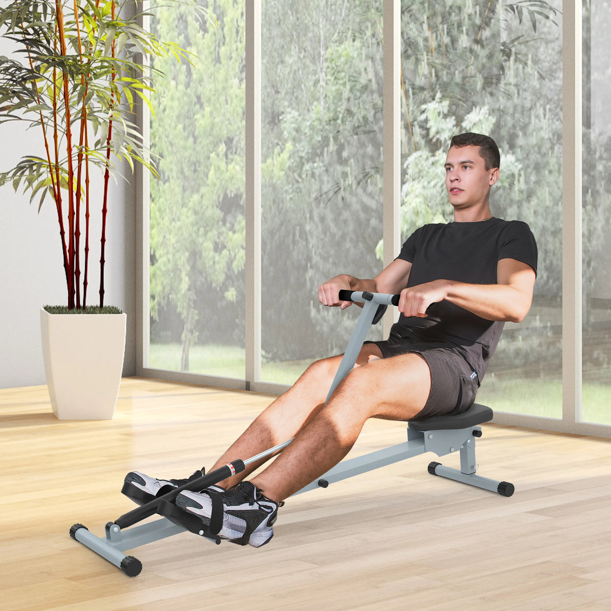 Rowing Machine Cardio Rower, Adjustable Resistance, Home Gym Trainer