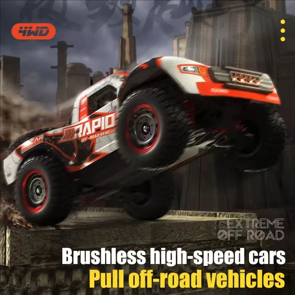 1:14 Scale Brushless 4WD RC Car 43mph High Speed LED Lights Drift Monster Truck with 2 Batteries and 2 Shells for Adults and Kids