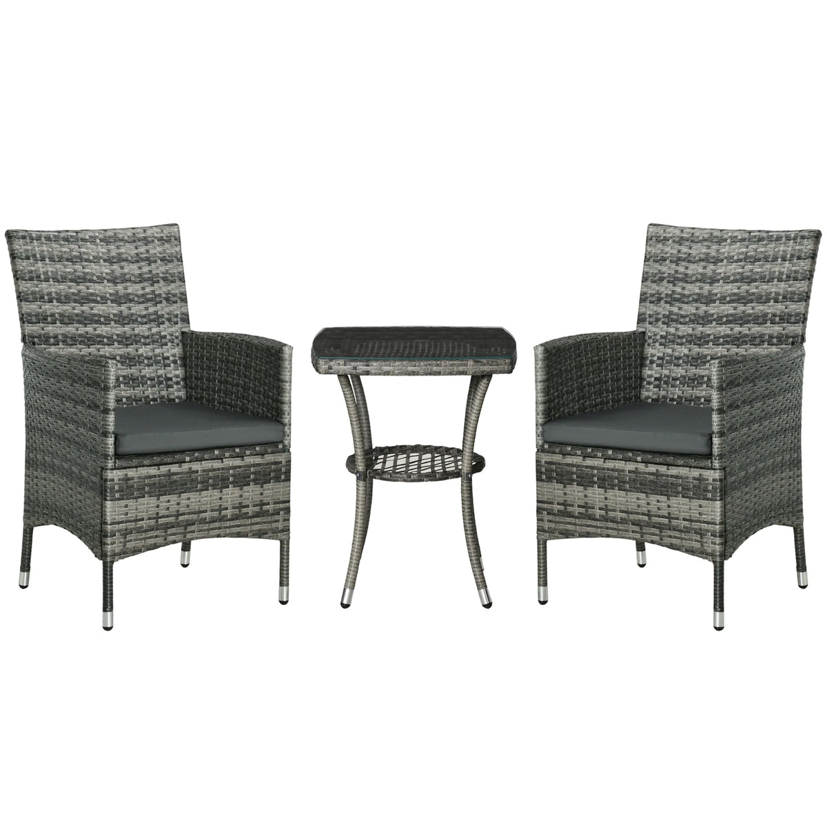 Rattan Bistro Set, Garden Chairs and Table, Patio Outdoor Furniture