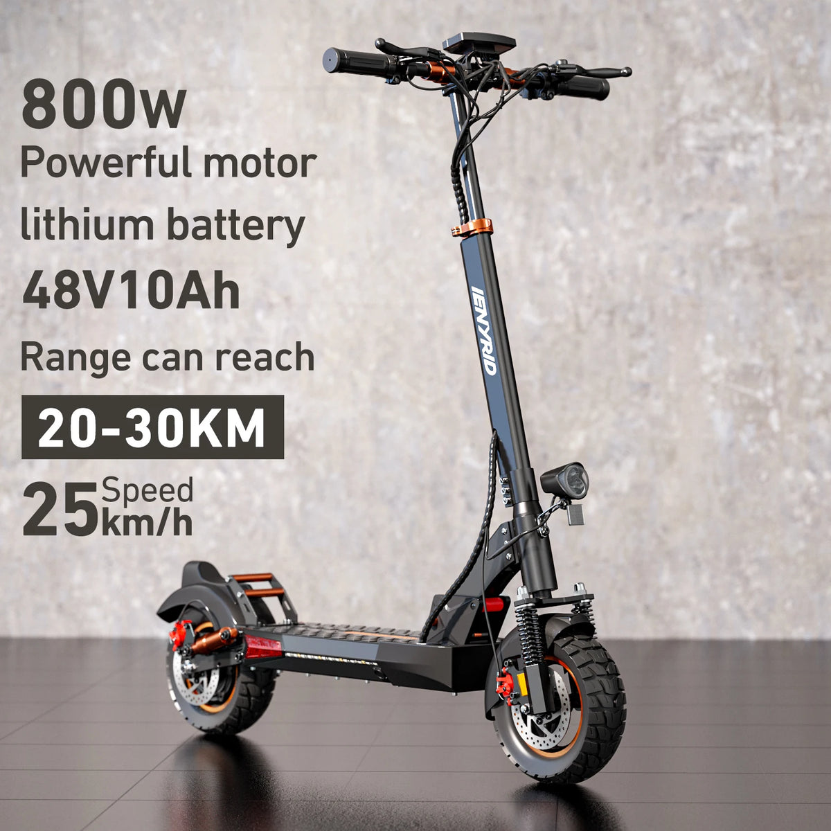 Foldable Electric Scooter 800W Motor 48V Battery Adult E Scooter 25KMH Range