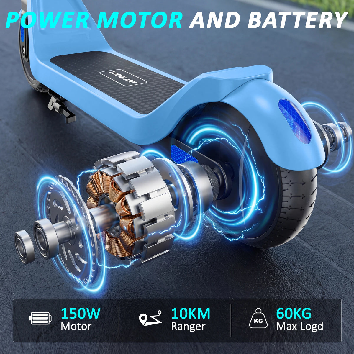 Kids Foldable Electric Scooter with 130W Brushless Motor, 3 Speed Modes and 6.5 Inch Solid Tyres