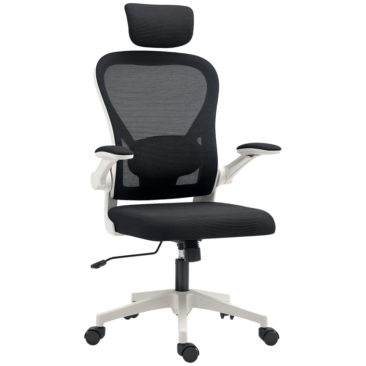 Ergonomic Mesh Office Chair with Adjustable Headrest and Lumbar Support, Black