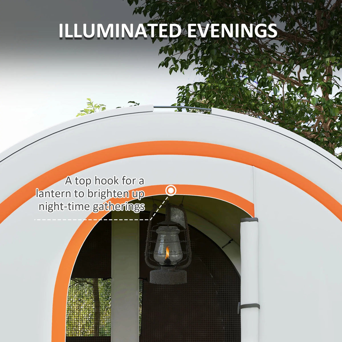 5-6 Man Camping Tent, 3000mm Waterproof Tunnel Family Tent Shelter with Living and Bedroom