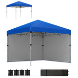 3 x 3m Pop Up Gazebo with 2 Removable Sidewalls, Leg Weight Bags, Ground Pegs and Wheeled Carry Bag for Outdoor Events
