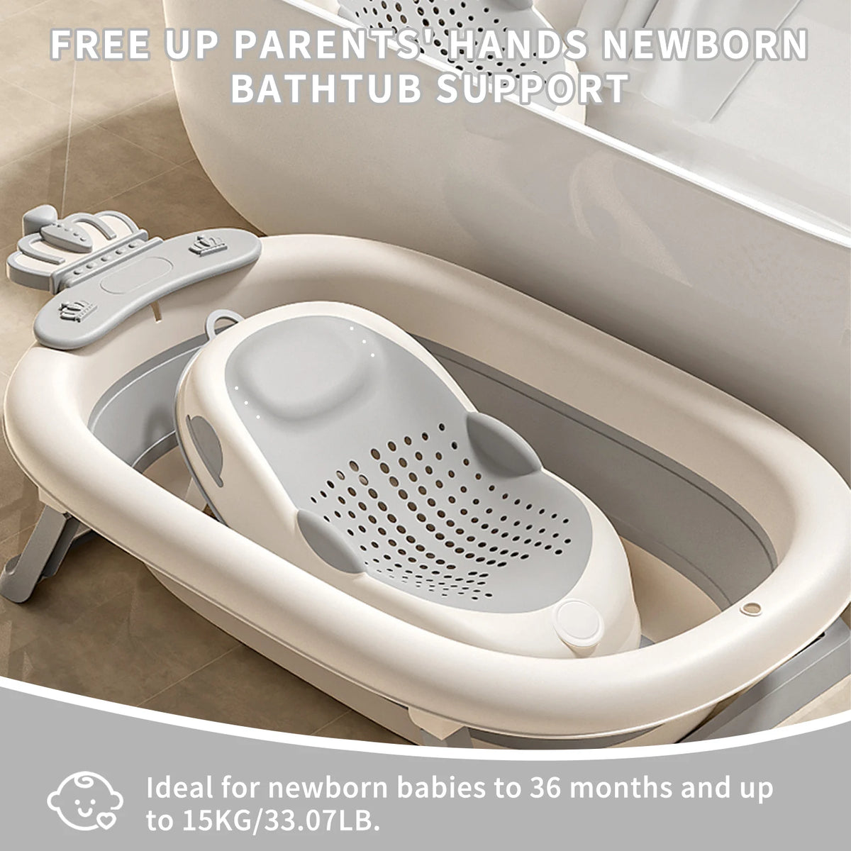 Ergonomic Baby Bath Support Seat with Non-Slip Base – Infant Bath Lounger for Safe Bathing