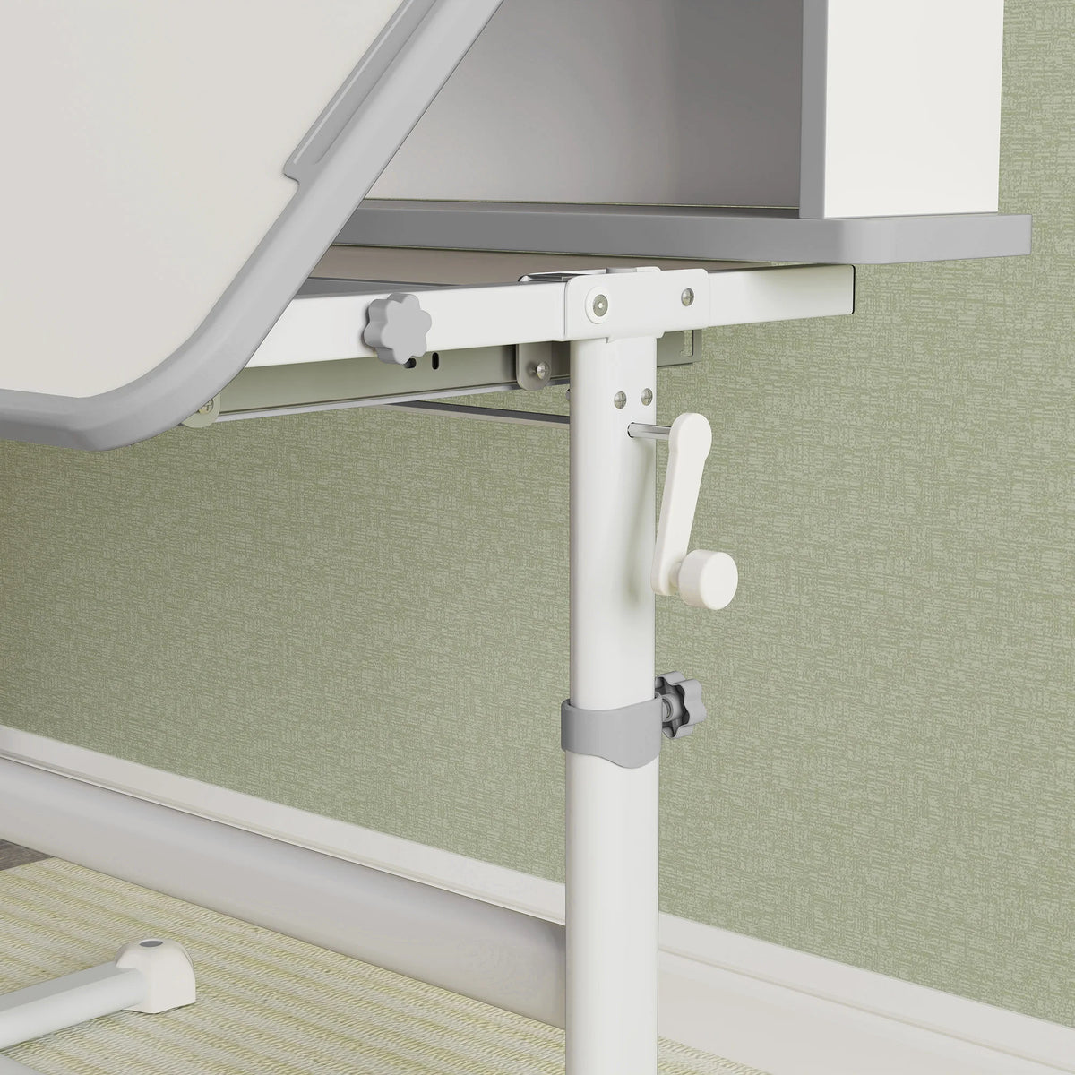 Height Adjustable Kids Study Desk with 0-45° Tiltable Top Drawer Bookshelf and Reading Rack Ages 3-13