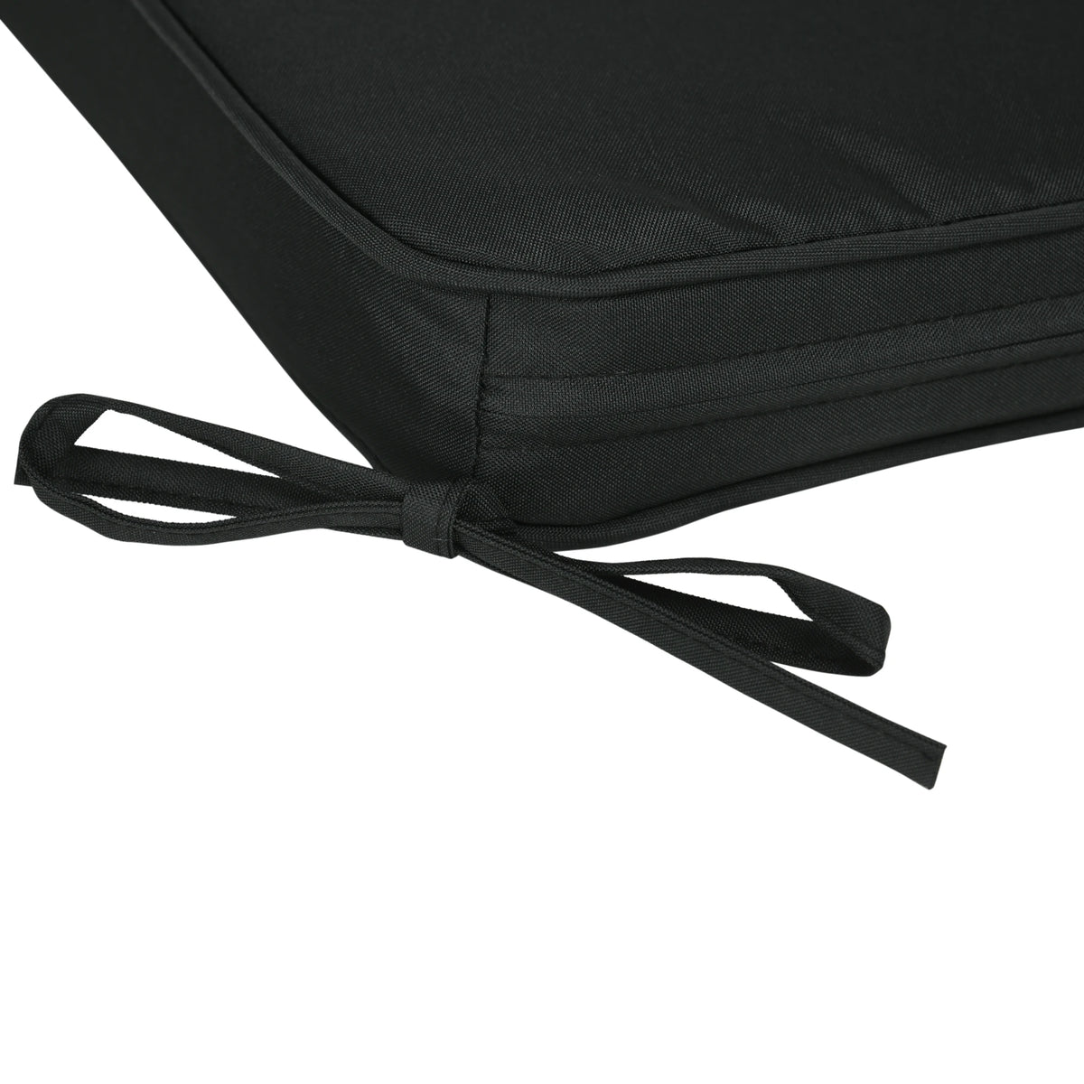 6-Piece Chair Cushion Seat Pads with Straps for Dining Chairs, Indoor & Outdoor, Black
