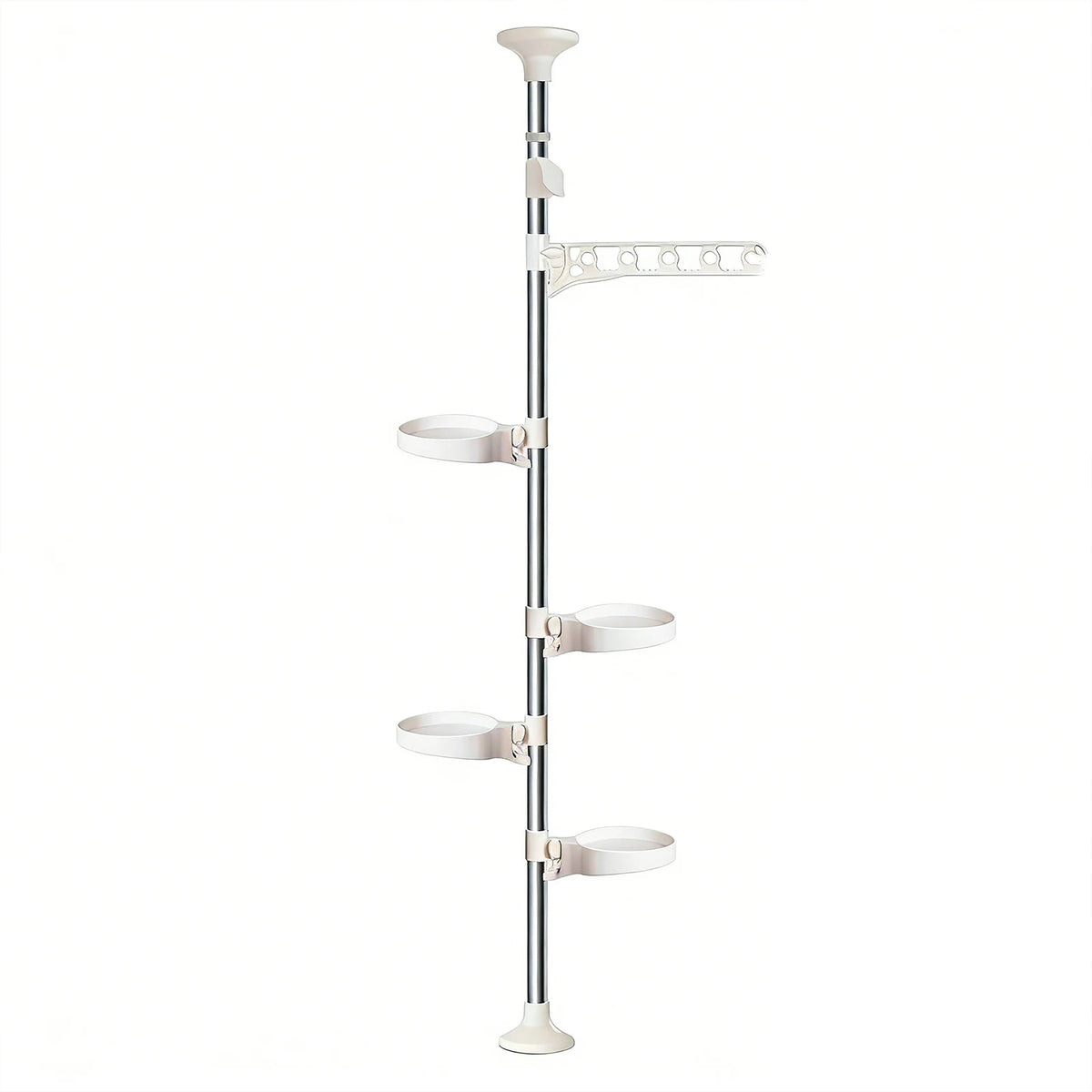 4 Layer Tension Rod Plant Stand Adjustable 175-290cm Floor to Ceiling for French Window Corner Home Decor
