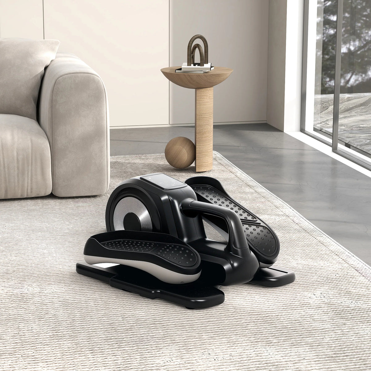 Under Desk Elliptical Machine, Sit Down Pedal Exerciser with Forward and Reverse Motion, 12 Programs, LCD Monitor