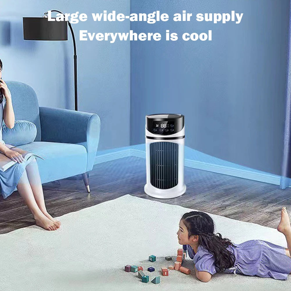 USB Desktop Evaporative Air Cooler Fan 6 Speed 6 Hour Timer Humidifier Water Level Alert for Home Office