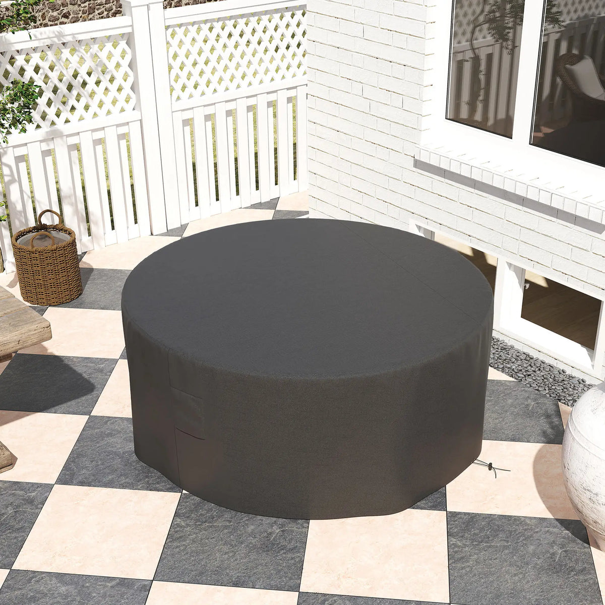 Waterproof Round Patio Set Cover, 600D Garden Furniture Cover