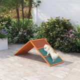 Dog Agility Ramp A-Frame with Non-Slip Surface Adjustable Height and Foldable Design for All Breeds up to 40kg