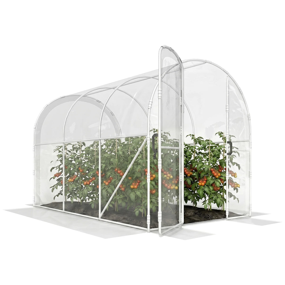 Polytunnel Greenhouse with Pe Cover, Walk-In Grow House, 3 X 2 X 2m