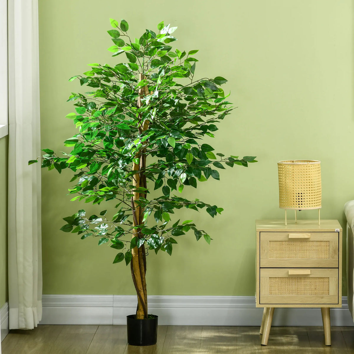 150cm Artificial Ficus Tree in Pot, Indoor Faux Plant