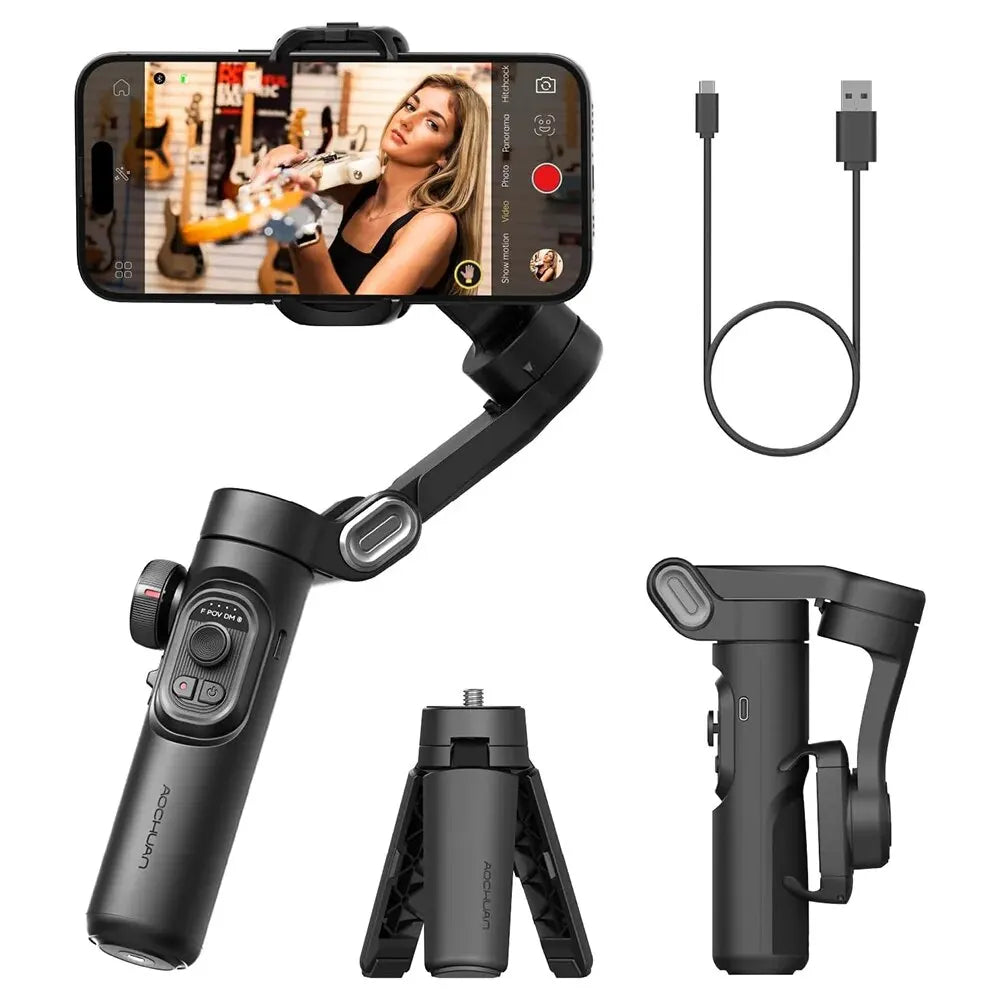 3-Axis Handheld Gimbal Stabilizer Smartxe for Smartphone for Iphone Android AI Face Tracking Tiktok Vlog
