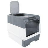 XLarge Self Cleaning Cat Litter Box 48x35x36cm Drawer Anti-Splash Enclosed Potty Tray UK