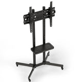 Height Adjustable Mobile TV Cart with Lockable Wheels and Tilt Adjustment for 32-65 Inch TVs