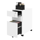 3 Drawer Lockable Mobile Filing Cabinet Metal Office Storage with Wheels