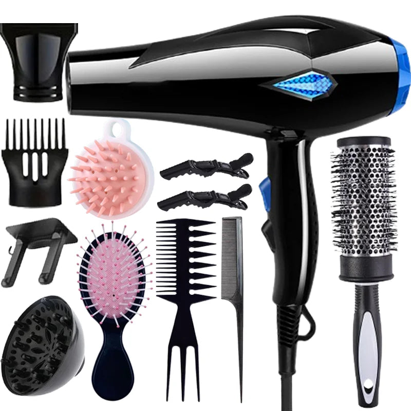 1600W Ionic Hair Dryer with Concentrator Nozzle, 3 Speed Settings, UK Plug
