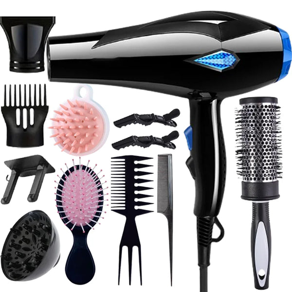 1600W Ionic Hair Dryer with Concentrator Nozzle, 3 Speed Settings, UK Plug