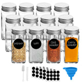 12 or 24 Pack Glass Spice Jars 120ml with Shaker Lids | Transparent Seasoning Storage Bottles for Kitchen