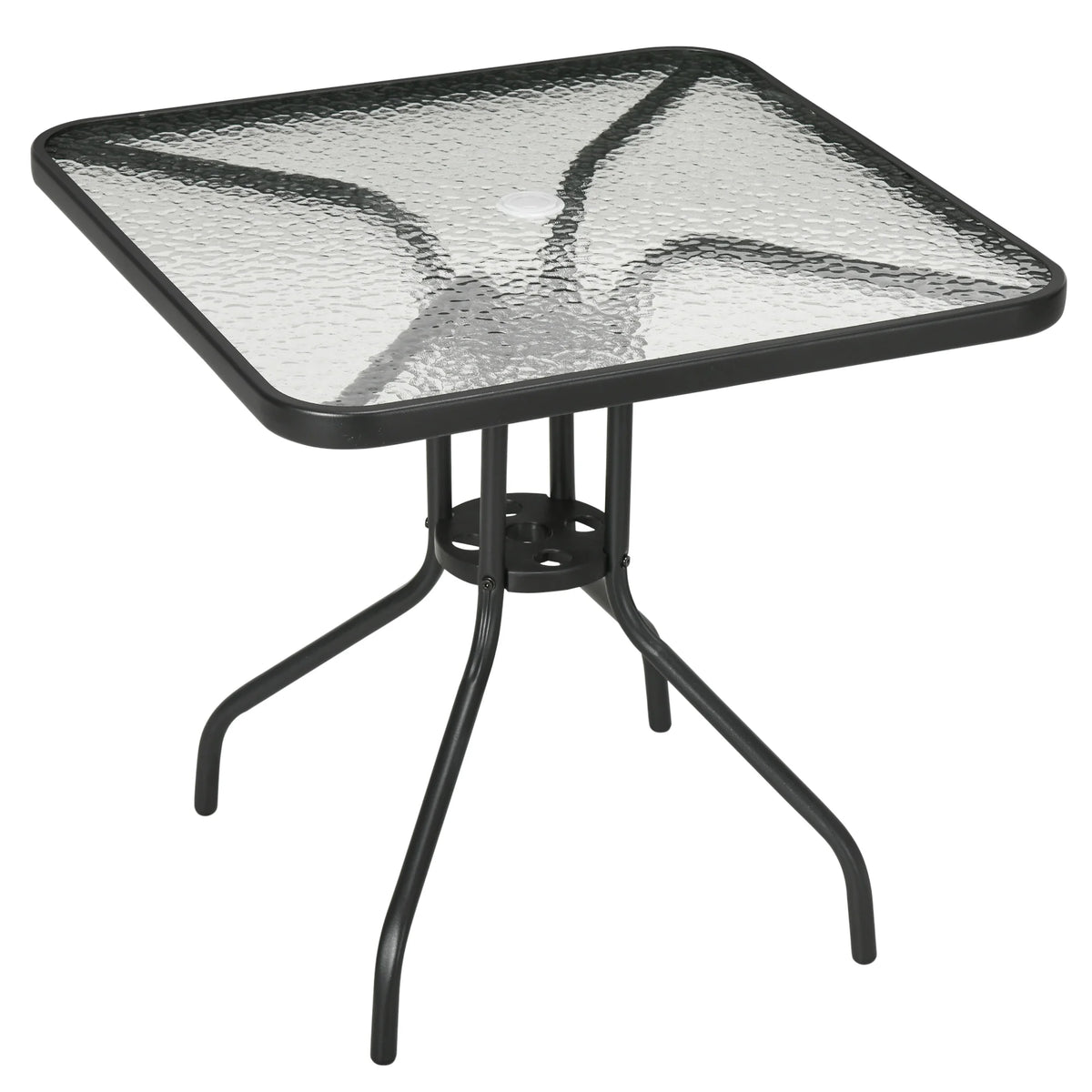 Square Patio Table, Tempered Glass Top, Garden Dining & Coffee Table