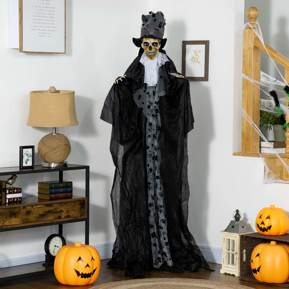 Ghost bridegroom Halloween decoration in a party setting