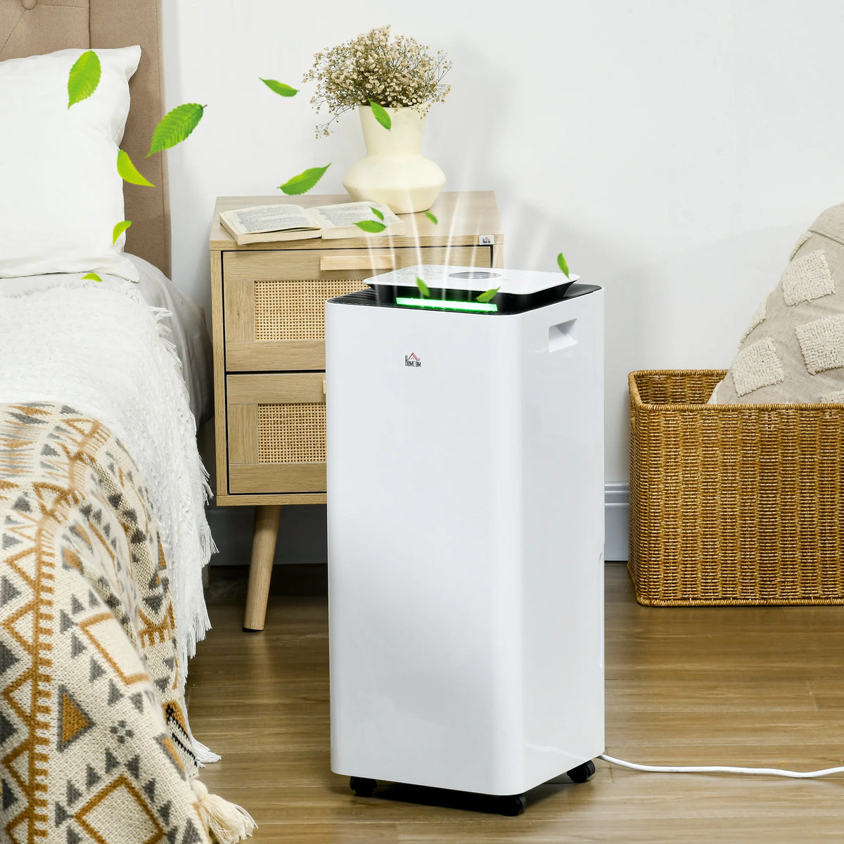 16L/Day Portable Dehumidifier with Air Purifier, Timer and 5 Modes, White