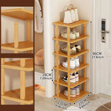 6 Tier Bamboo Shoe Rack Storage Shelf Stackable Shoe Organiser Space Saving Rack