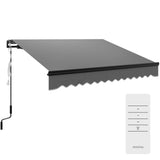 2.5x2m Electric Retractable Awning with LED Lights and Remote Control UV50+ Aluminium Frame Patio Canopy Blue