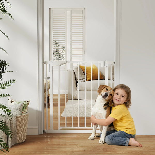 Pet Safety Gate, 76-82cm Wide Baby Stair Gate with Auto-Close