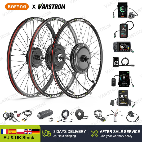 48V Rear Hub Motor E-Bike Conversion Kit 500W, 750W or 1000W for 20", 26", 27.5" and 700C Cassette Wheels