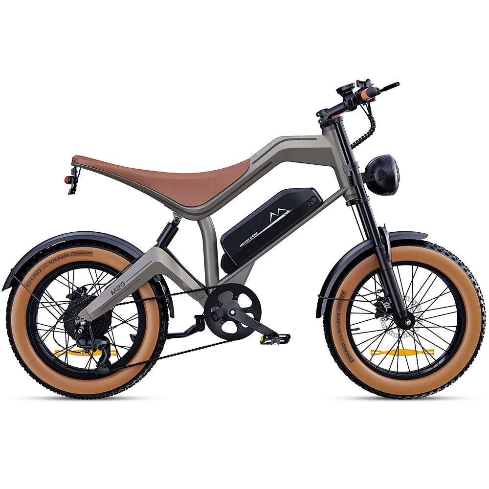 M20 Fat Tyre Electric Bike with 48V 18.2Ah Battery, 20 x 4.0 Inch Puncture-Resistant Tyres and IP54 Rating
