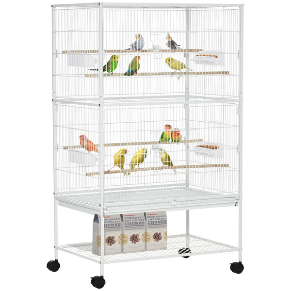 Large Bird Cage with Stand and Wheels for Budgies, Finches and Canaries