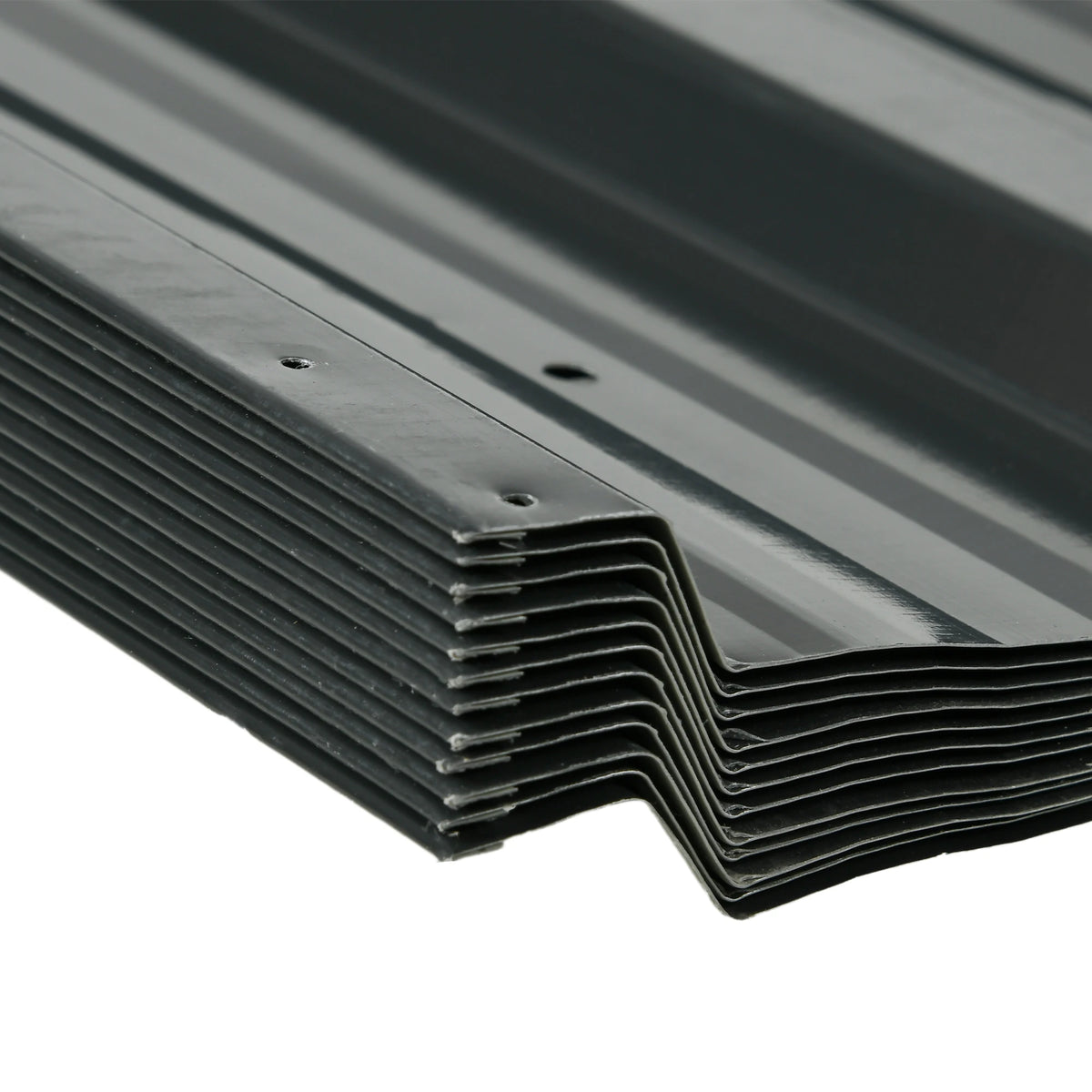 12 Pack Corrugated Galvanised Steel Roofing Sheets, 129 x 45cm, Dark Grey
