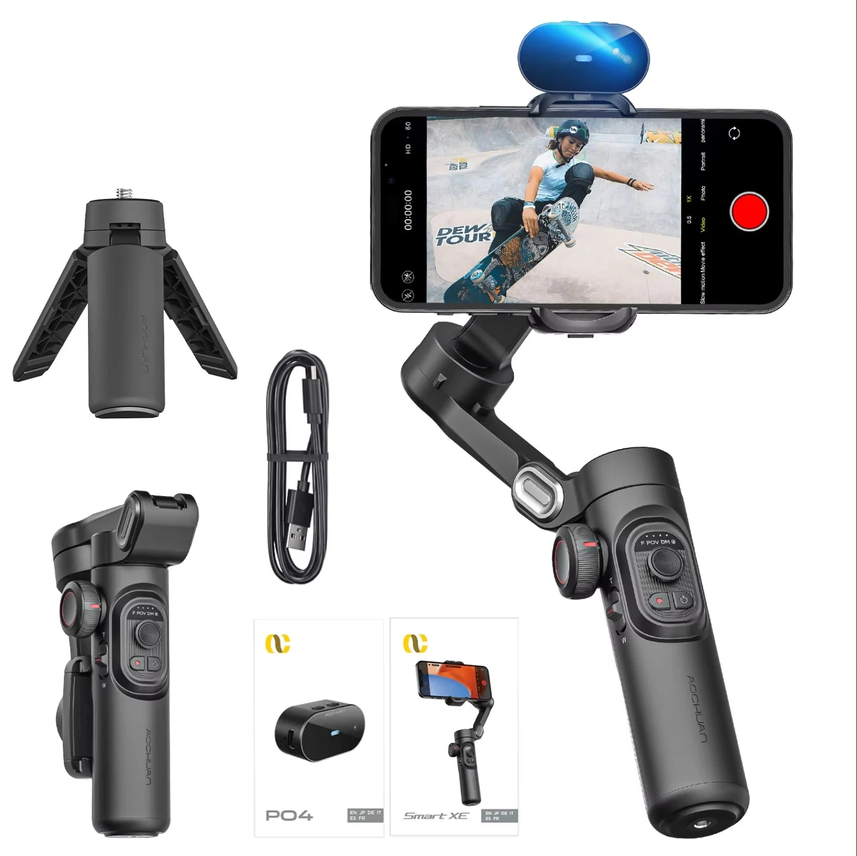 3-Axis Handheld Gimbal Stabilizer Smartxe for Smartphone for Iphone Android AI Face Tracking Tiktok Vlog