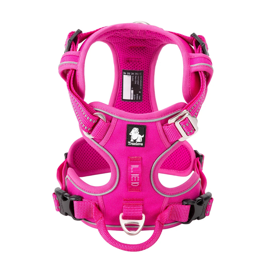 Truelove No Pull Dog Harness Reflective Breathable XS-XL Sizes for Small Medium Large Dogs Night Walking