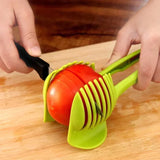 Manual Stainless Steel Handheld Fruit and Vegetable Slicer | Tomato Lemon Onion Potato Cutting Tool