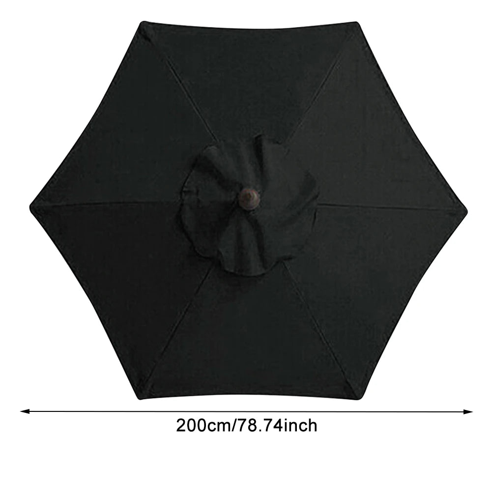 2m Patio Umbrella Replacement Canopy, Market & Table Umbrella Top Cover for 6-Rib Umbrellas, Canopy Only