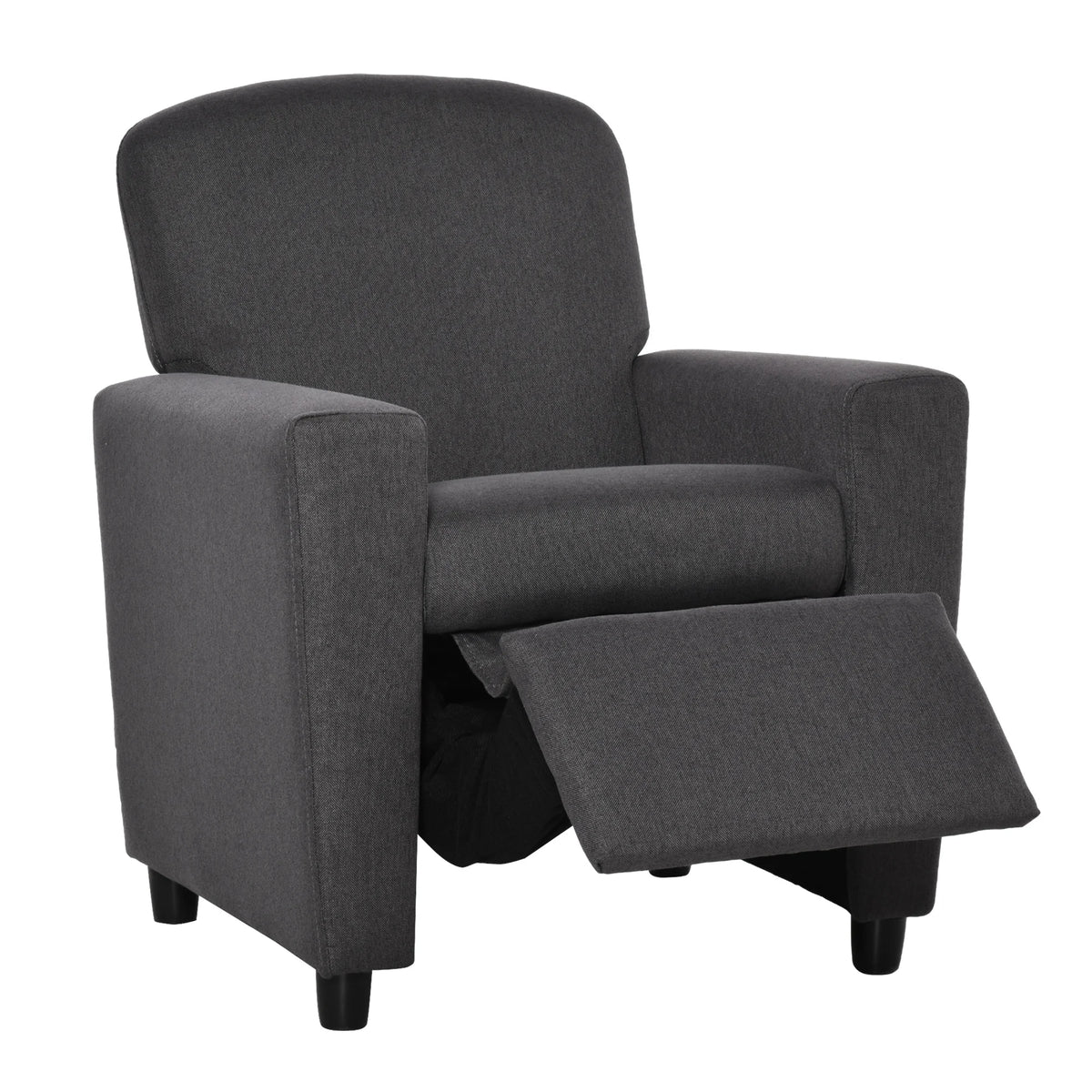 Kids Recliner Armchair with Footrest, Linen Children's Chair for Playroom and Bedroom, Grey