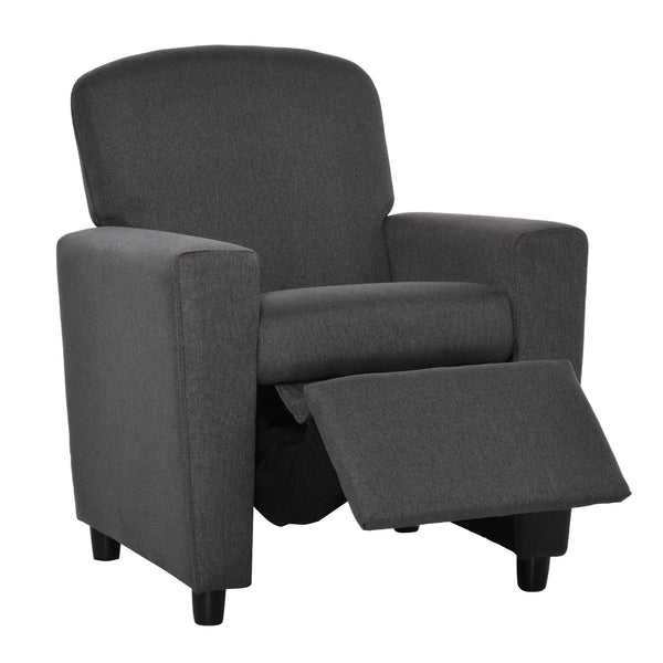 Kids Recliner Armchair with Footrest, Linen Children's Chair for Playroom and Bedroom, Grey