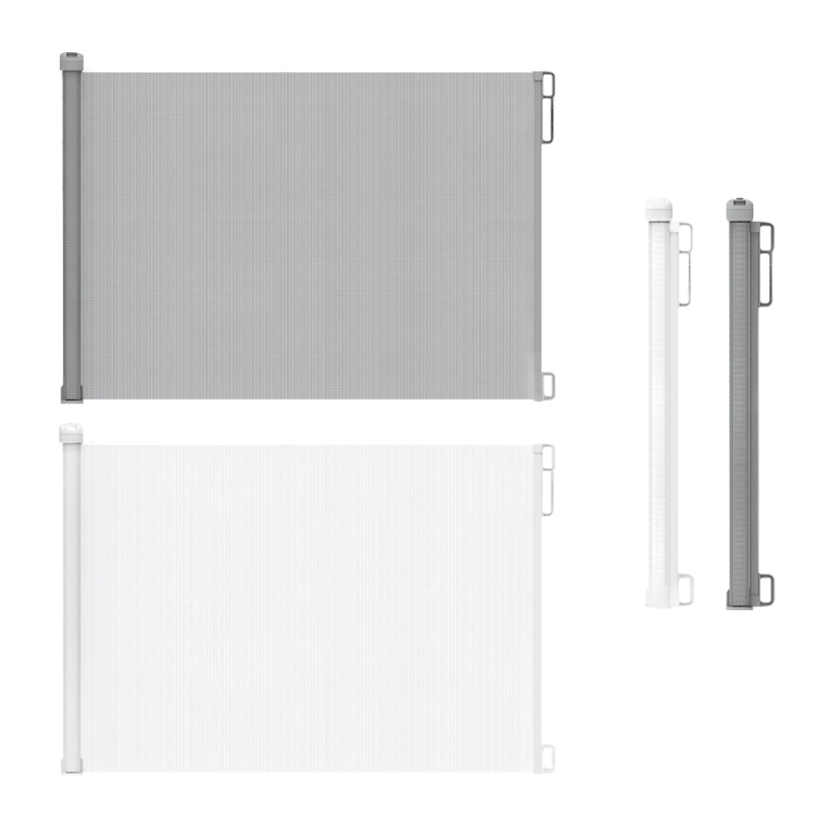 130cm Retractable Dog Gate Adjustable Double Locking System One Hand Operation for Stairs Doorways Kitchen White