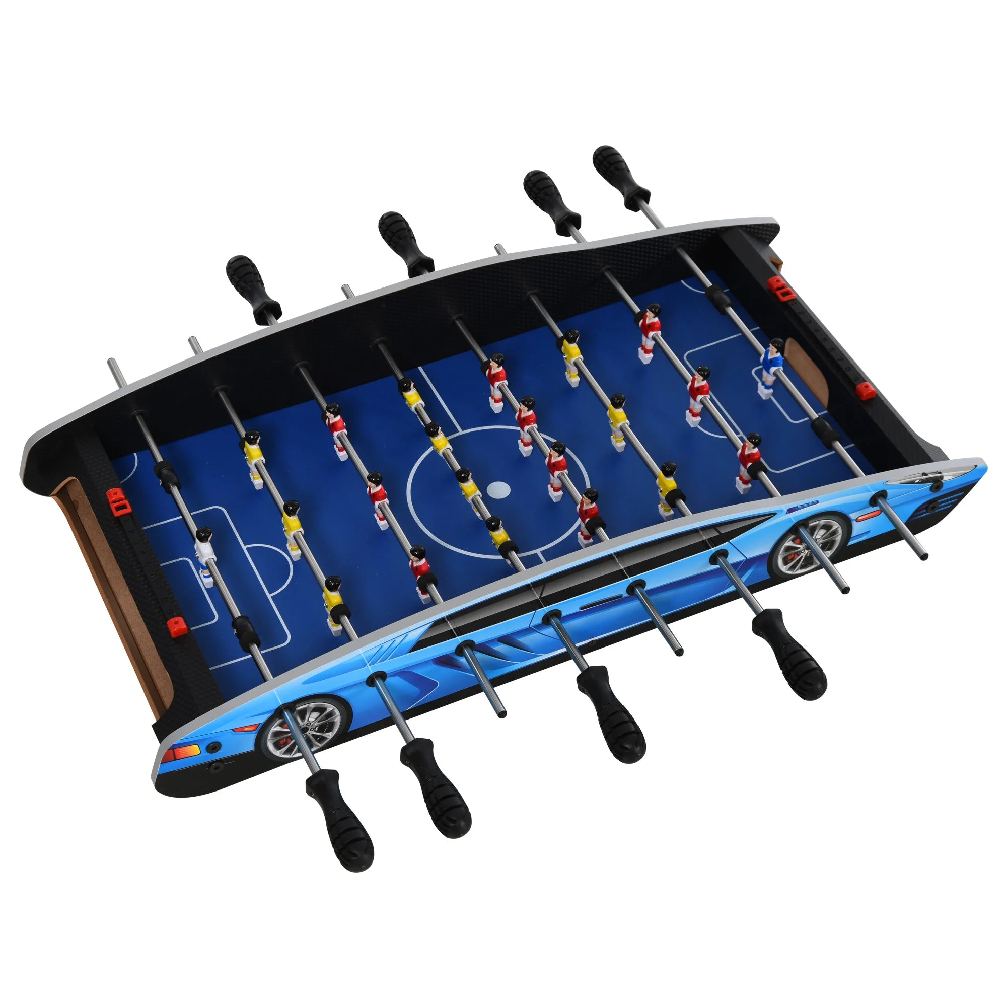 29 Inch Mini Tabletop Foosball Table MDF Stainless Steel Rods with Scoreboards 2 Balls for Family Fun Ages 8+