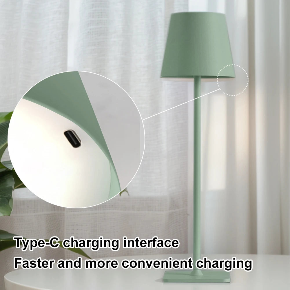 Cordless Rechargeable Table Lamp USB Dimmable 3 Colour Temperatures IP54 Waterproof for Bedroom Bar Restaurant