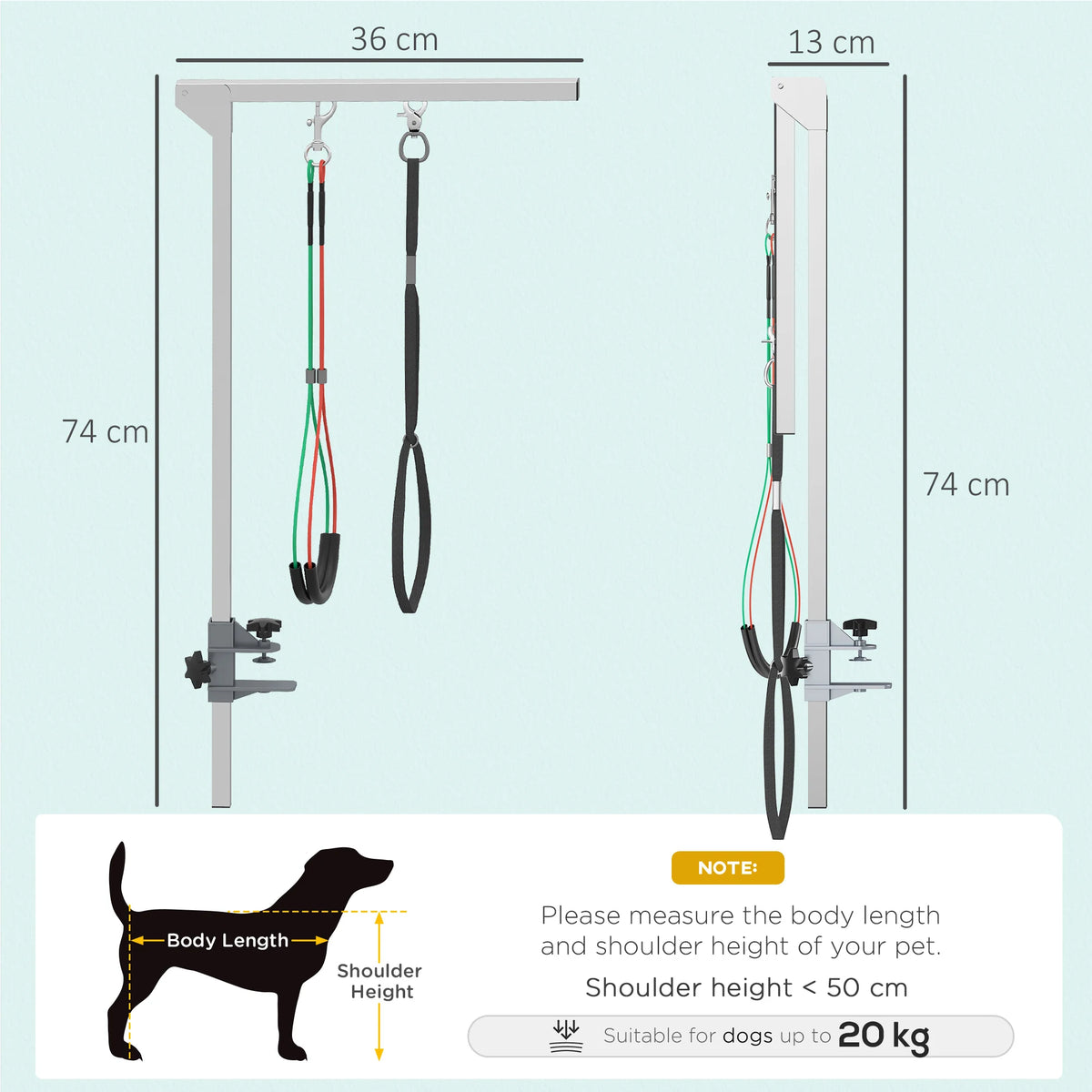 Adjustable Pet Grooming Arm, Foldable Grooming Holder with Clamp, for Medium Dogs