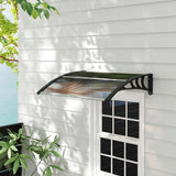 Outdoor Door Canopy Porch Awning 100x75cm UV Resistant Polycarbonate Rain Cover for Window Door Entrance Brown