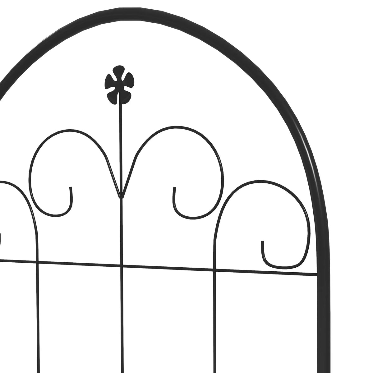 Set of 2 Garden Trellis, Metal Trellis for Climbing Plants, 50 x 180cm, Floral Design