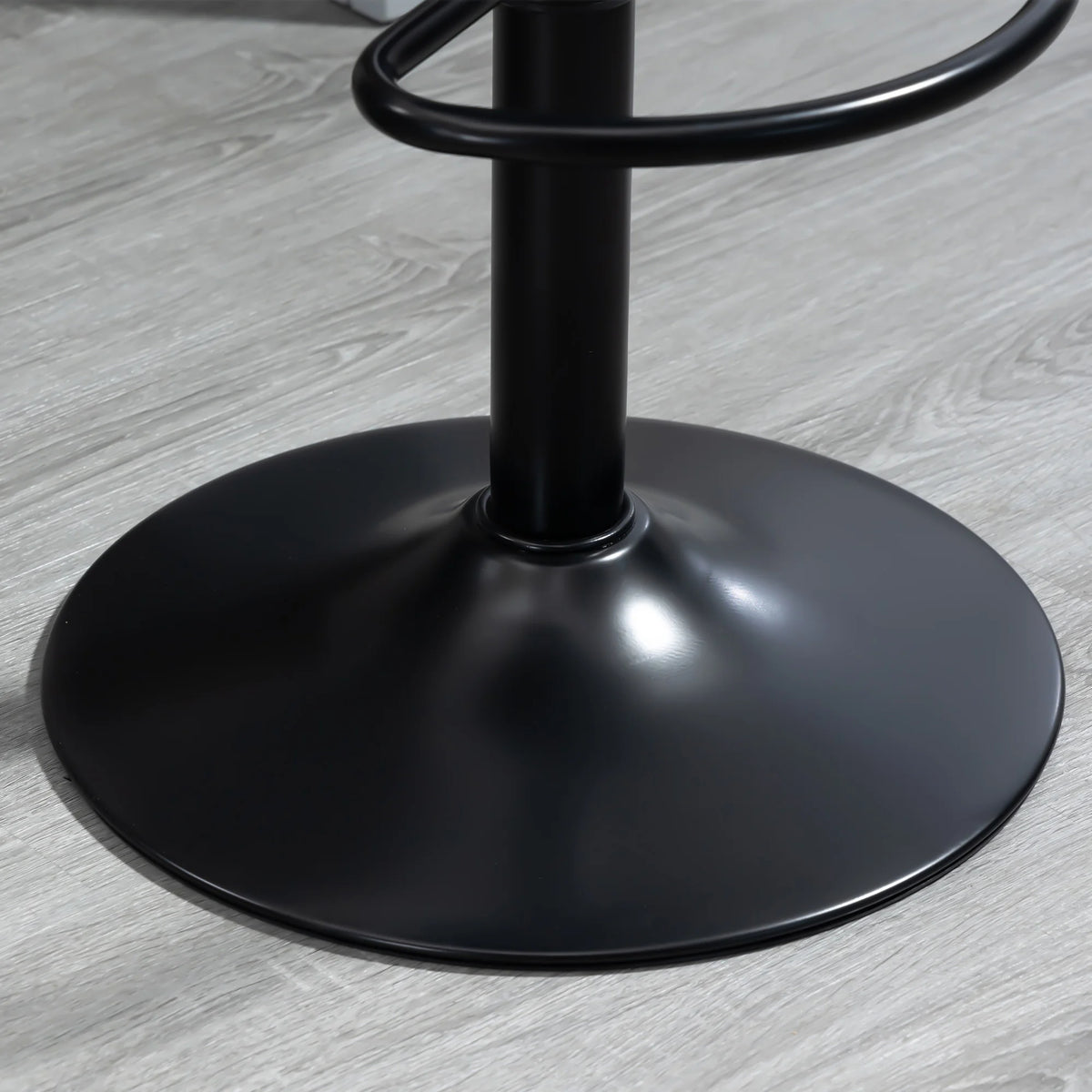 Adjustable Bar Stools Set of 2, Swivel Barstool with Footrest, Black