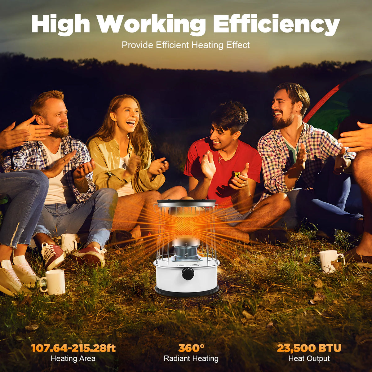 6L Portable Paraffin Space Heater for Garages and Workshops, 8,000–10,000 BTU